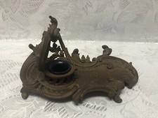 Antique Victorian Bronze/Brass Inkwell
