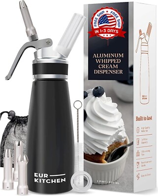 Batidor De Nata (1 Pinta) - Dispensador De Nata Montada De Aluminio Profesio NEW