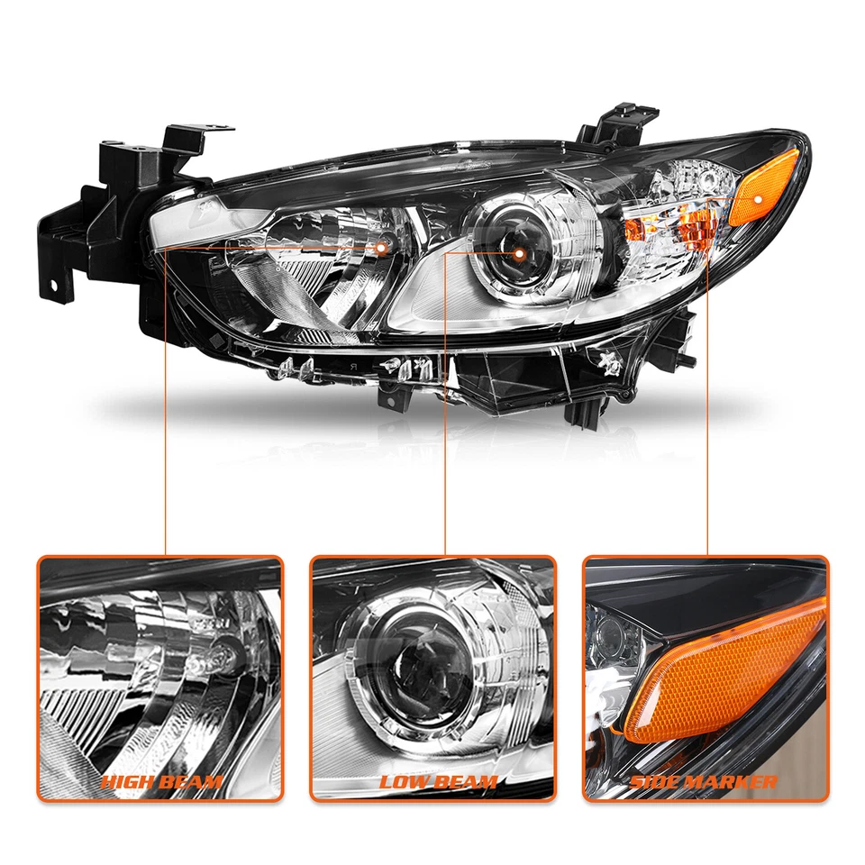 Mazda 6 For 2014-2017 Halo Model Left Driver Side Headlight Headlamp W/bulb - Image 3 of 4