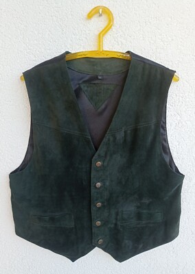HABIT EUROPE Lederweste, Farbe Grün, Größe L, Echtleder, 1A Zustand