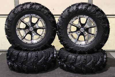 YAMAHA KODIAK 700 27'' MUD LITE II & 14'' COBRA M/B ATV TIRE & WHEEL KIT IRS1CA