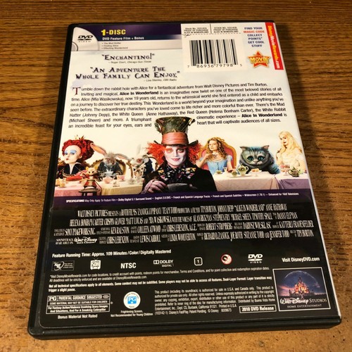 Alice In Wonderland DVD (Used) Johnny Depp - Picture 2 of 5