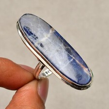 Sodalite Gemstone Handmade 925 Sterling Silver Jewelry Ring Size 8