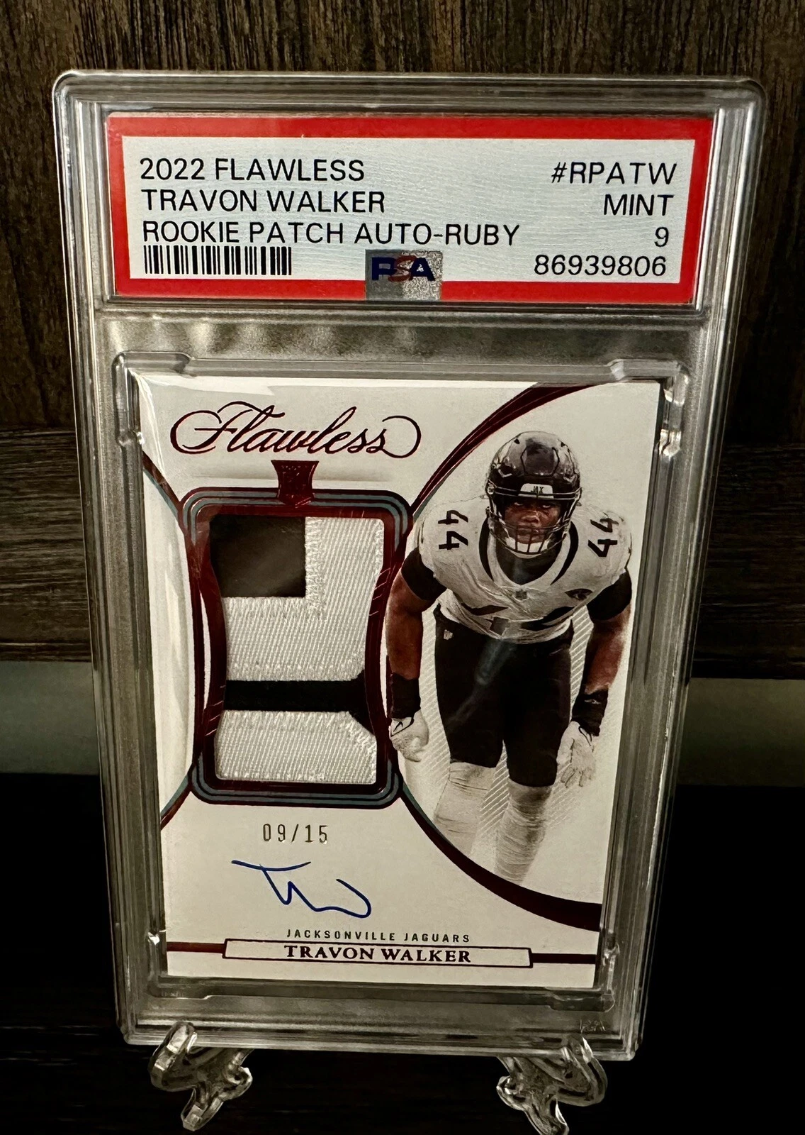 Travon Walker Panini Flawless Rookie Patch Autographs #RPATW Ruby