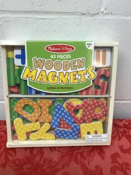 melissa and doug wooden magnetic letters and numbers 63 pieces