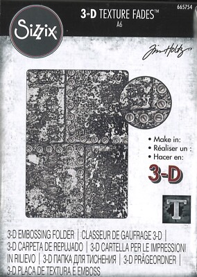 Sizzix 3-D Texture Fades Embossing Folder - 665754 Industrious by Tim Holtz