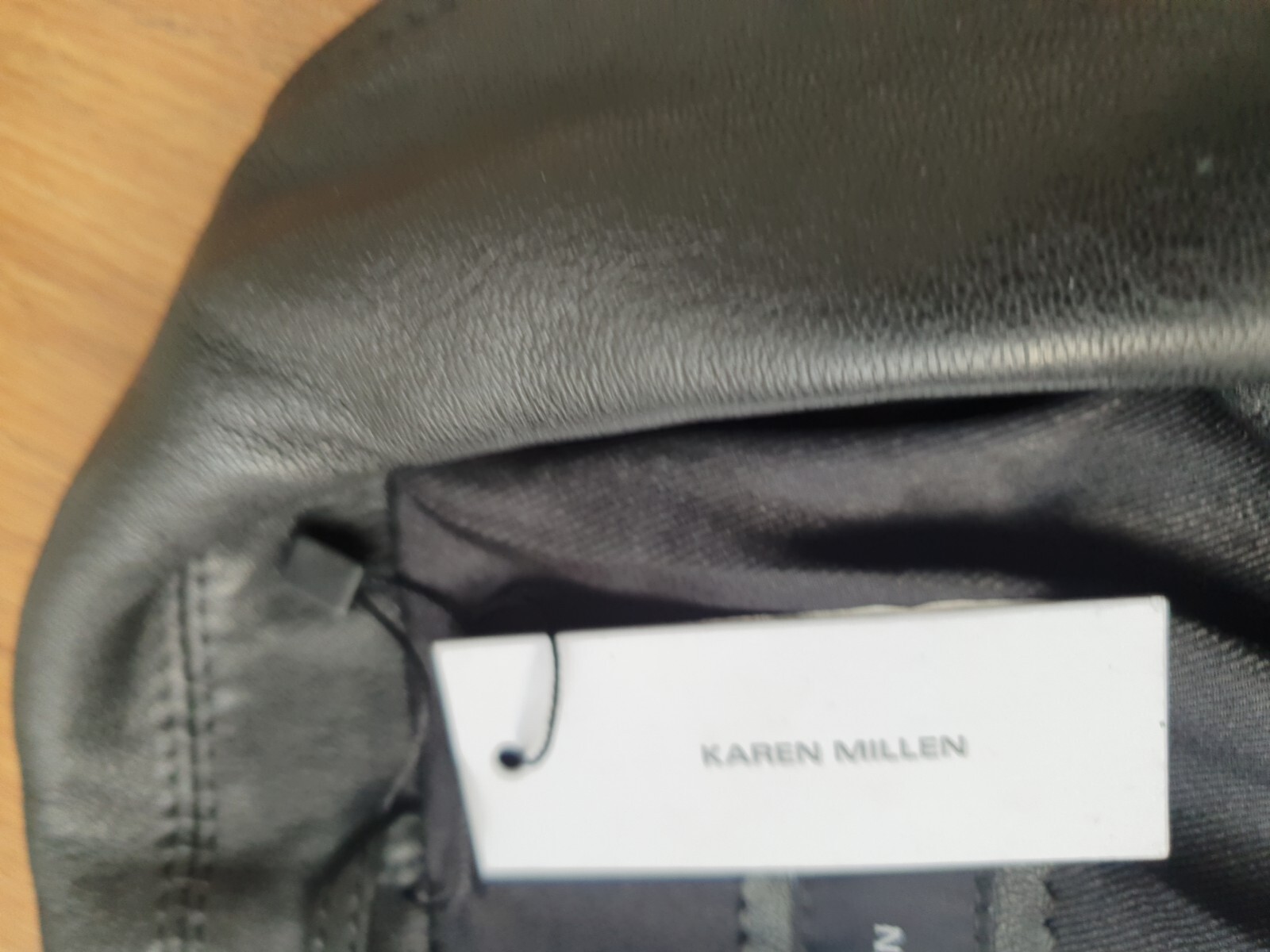 Karen Millen Leather Oversized Crop Washed Biker Jacket - Black - UK 8 image 8