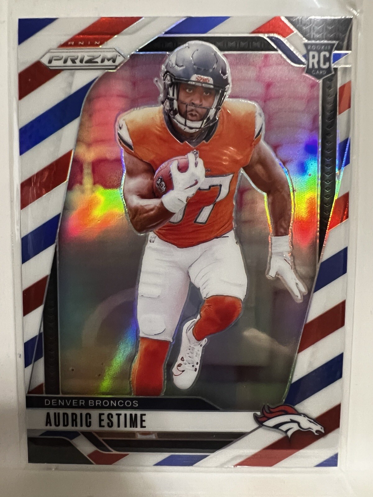 2024 Prizm Audric Estime Red White Blue #306 RC Denver Broncos