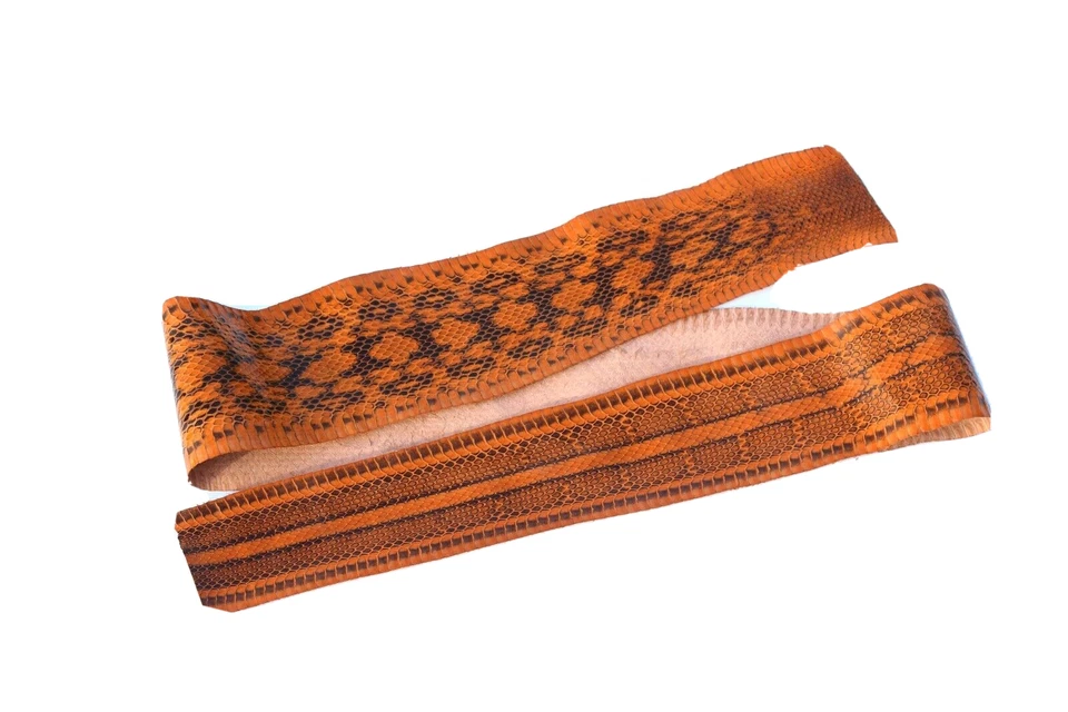 Elaphe Carinata змеиная кожа змеиная кожа неотбеленная кожа электрическая оранжевая - Изображение 4 из 4