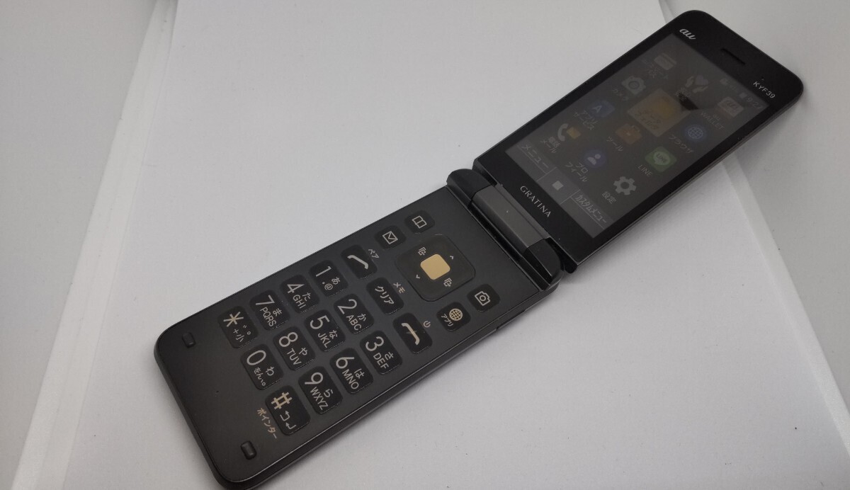 GRATINA KYF39 ブラック au折りたたみ式 au KYF39 GRATINA（KYOCERA KYF39 GRATINA 4G BLACK WIFI KEITAI