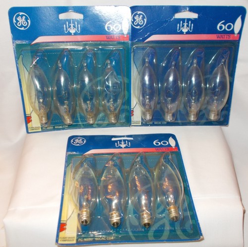 GENERAL ELECTRIC (GE) 3 PACKS OF 4 LIGHT BULBS–A TOTAL OF 12 BULBS–NEW SEALED - 第 1/8 張圖片