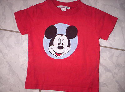 Cooles ''H&M''-Shirt mit  ''Mickie Mouse''-Motiv, rot, neuw. Gr.86