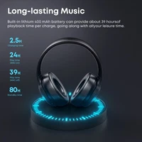 Wireless Noise Cancelling Headphones Bluetooth 5.4 Over-Ear ANC 40H Bass Hi-Fi