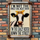 Tin Metal Signs Home Décor 8x12 Aluminum  Vintage-Style Funny Cow Wall Art wi