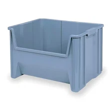 Akro-Mils 13017Grey Hang & Stack Storage Bin, Plastic, Gray, 12 1/2 In H, 19