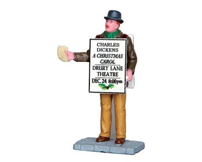 Lemax-42258-124 Sandwich Board Man, Weihnachtsdorf, Weihnachtsfiguren
