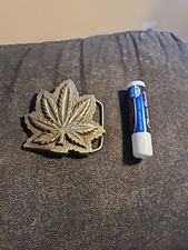 Marijuana Leaf Cutout Vintage Belt Buckle - Weed Mary Jane Cannabis Pot