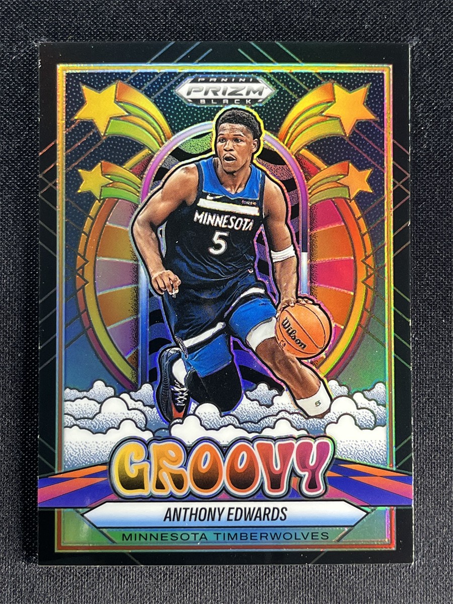 2024-25 Panini Prizm Black Anthony Edwards #8 Groovy Prizm Case Hit SSP