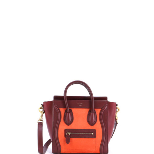 Celine Bicolor Luggage Bag Nubuck Nano