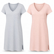 Gap Easy Tee V Neck T Shirt Dress Lot 2 Women S Gray Pink Pocket Casual