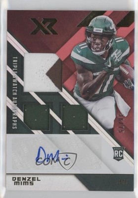 2020 Panini XR Rookie Triple Swatch Auto Red 38/75 Denzel Mims #223 Auto 0c6