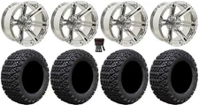 GTW Specter 12" Golf Cart Wheels Chrome 23" X-Trail Tires E-Z-GO & Club Car