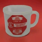 Vintage Anchor Hocking Miss Dig Milk Glass Mug Lid Coffee Kit Promo 1970s 5120