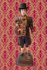 VTG DUTCH PEDDLER CLOCK CARRIER FIGURE CAST I...