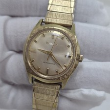 Vintage BULOVA Men's Automatic Dress Watch 11ALAC USA 10K RGP 1966 Fancy Case