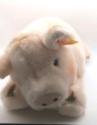 VINTAGE STEIFF PLUSH PIG, EAR BUTTON 102950 #73 EXCELLENT Condition 