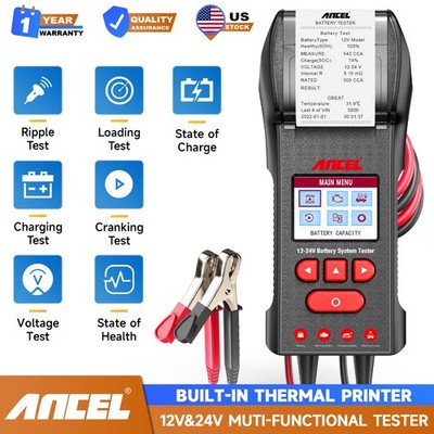 ANCEL BST600 Digital Car Battery Load Tester Charging Cranking System Analyzer