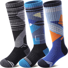 Kids Merino Wool Ski Socks Boys Girls Thermal Winter Warm Thick Cozy Socks for S