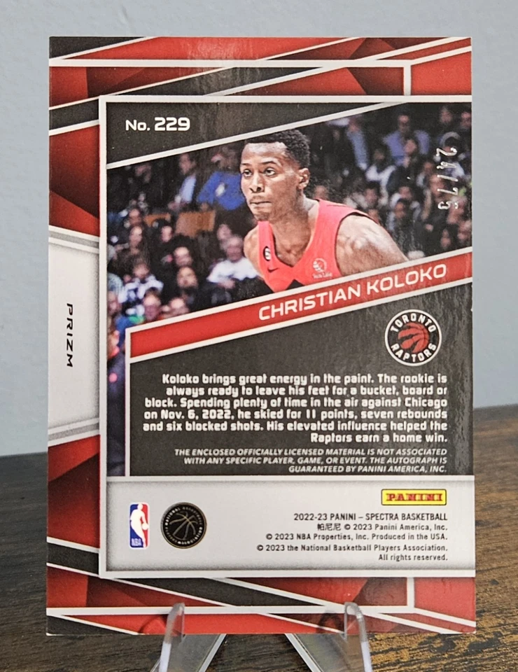 2022-23 Spectra - Rookie Jersey Autographs Christian Koloko #229 Supernova /75 - Image 2 of 2