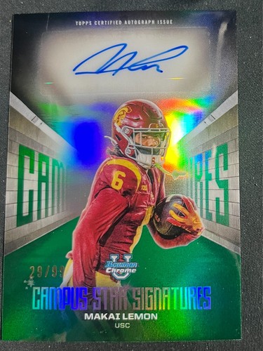 2025 CHROME MAKAI LEMON /99 AUTO RARE GREEN REFRACTOR EBAY1/1 EAGLES COLOR MATCH - Picture 1 of 2
