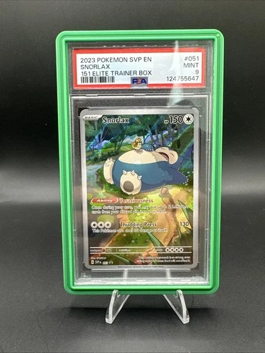 PSA 9 Mint 2023 Pokemon SVP En Snorlax #051 151 Elite Trainer Box Green Guard