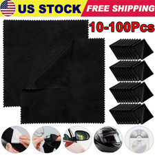 Lot Bulk Black Microfiber Cleaning Cloth for Glasses Phone Screen Camera Lens US
