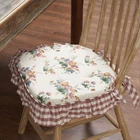 New Vintage Cottage Farmhouse GRANNY FLORAL GINGHAM CHECK CHAIR PAD Seat Cushion