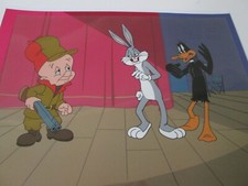 Bugs Bunny, Elmer Fudd & Daffy Duck 1991 Blooper Bunny hand inked Cel