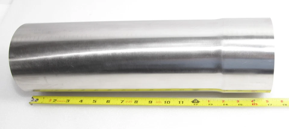Tubo de escape recto de acero T409 SS 5,0" ID a 5" OD X17" de longitud con abrazadera Foto 4 de 4