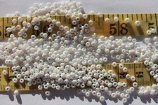 9/0 Old Time Vintage Venetian Italy 3x2mm Opaque White   Seed Beads Jewelry/1oz
