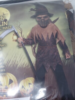 PALAMON TERROR FARM CORN GOBLIN ~ SCARECROW 4pc COSTUME, YOUTH MEDIUM (8-10)