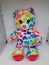 Build a Bear Spotted Rainbow Kitten Cat 17" plus w/Blue eyes surprise outfit