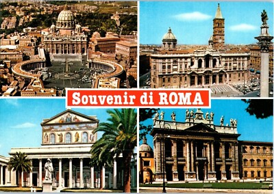 Multiple views of Rome Italy St Peter's Square Postcard