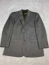Perry Ellis Portfolio Wool Suit Jacket Men s 44R Brown Chevron Blazer