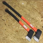 TWIN PACK Steel Head Axe Felling Chopper Axe 4lb & 2.5lb  Green Fibreglass shaft