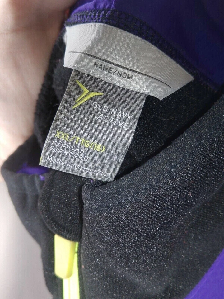 Old Navy Active Girls Size XXL(16) Purple/Black Sleeveless Full Zip Quilted Vest - Image 3 of 4