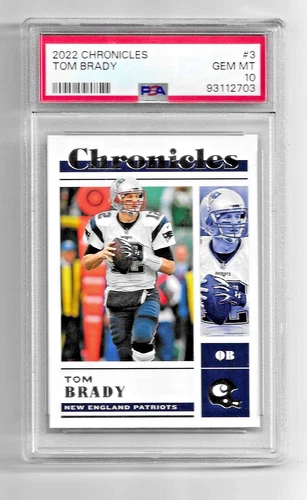 2022 CHRONICLES FOOTBALL CARD #3 TOM BRADY PSA 10 LOW POP NEW ENGLAND PATRIOTS
