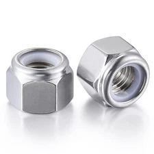 50pcs 1/4-20 Inch Nylon Inserted Self Locking Nuts 304 Stainless Steel