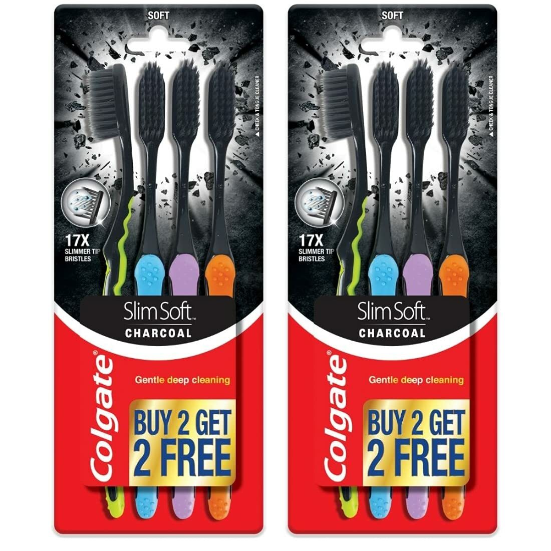 Colgate Slim Soft Charcoal Toothbrush (Buy 2 Get 2 Free) (Pa