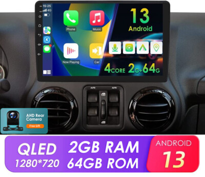 64G For Jeep Wrangler 3 JK 07-2016 10.1'' Android 13 Car Radio Stereo GPS Carplay